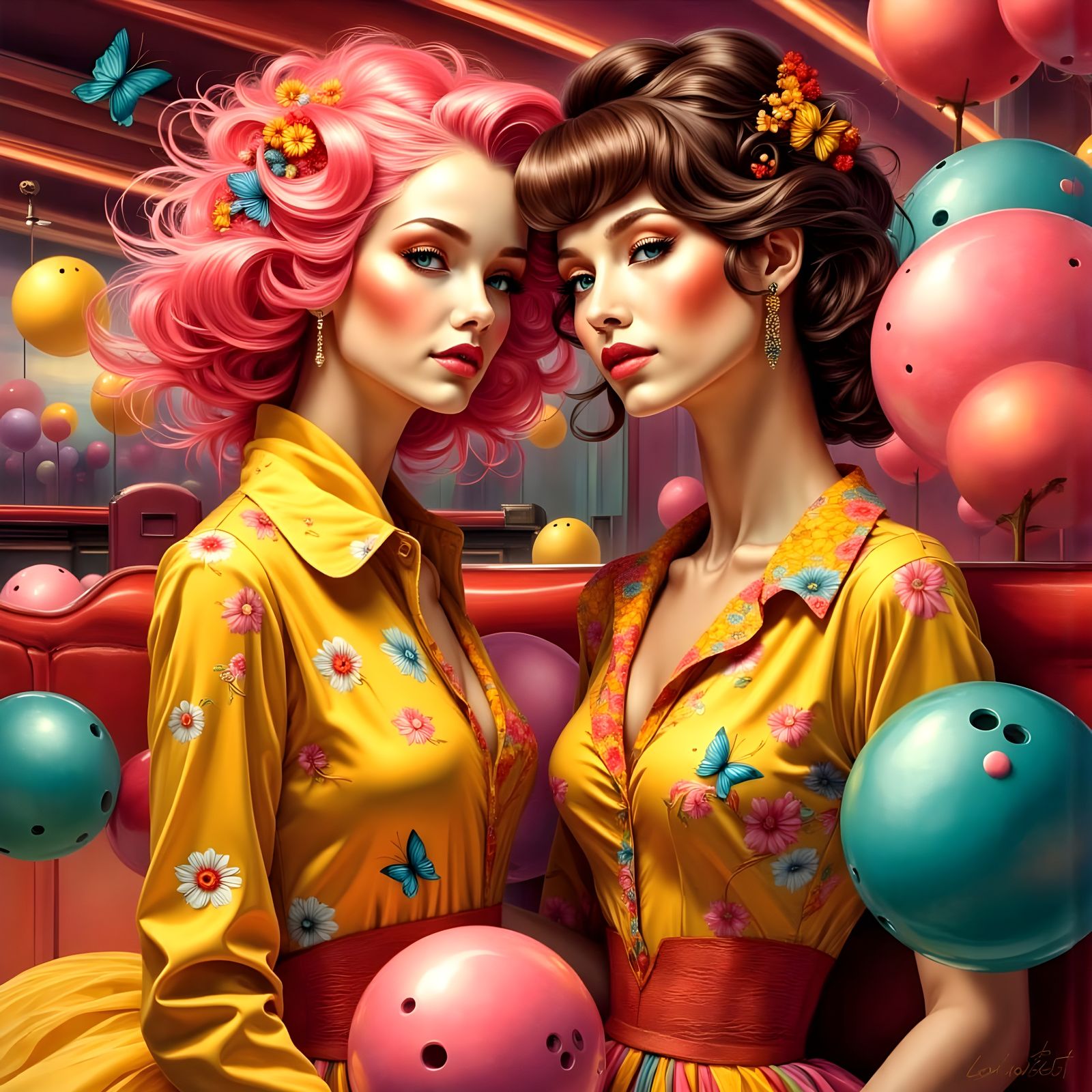 Retro Bowling Alley Beauty in Vintage Charm