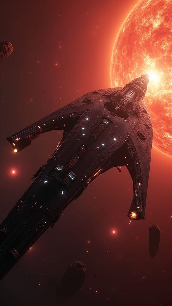 Gigantic Spaceship Orbiting a Dying Star