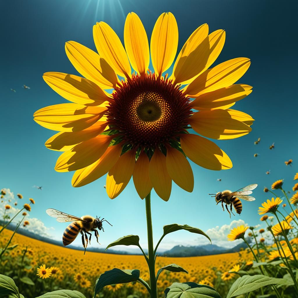 Honey Bee Close-Up: Hyperdetailed Octane Render