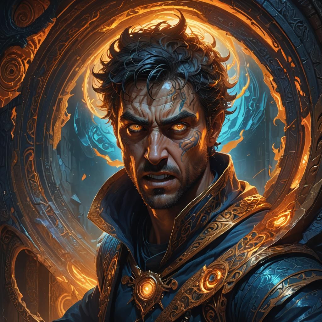 Man Gripped by Fear Near Eerie Portal