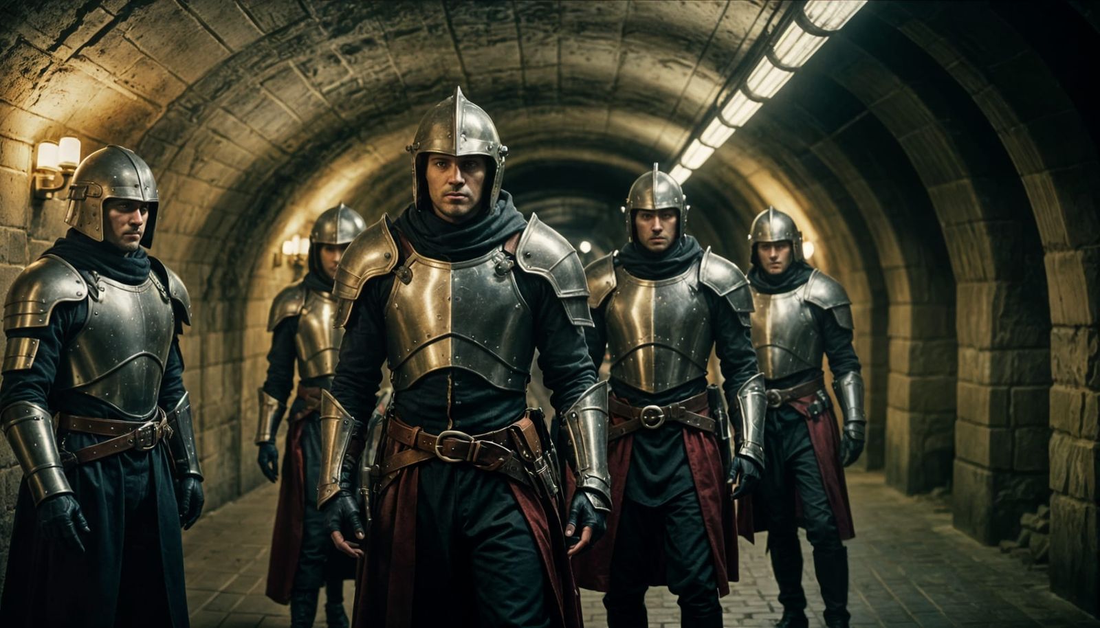 Cyborg Vampires in 17th Century Parisian Tunnel, Cinematic F...