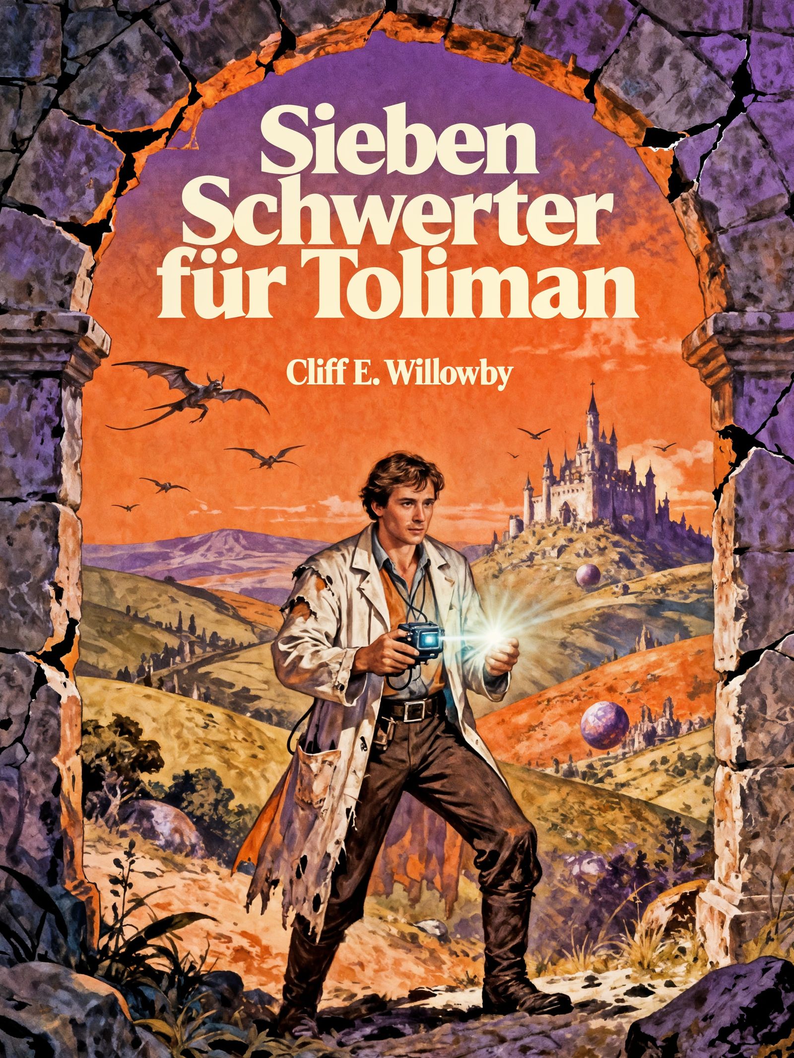 Sword & Planet Novel Cover: Scientist Lands on Medieval Adve...