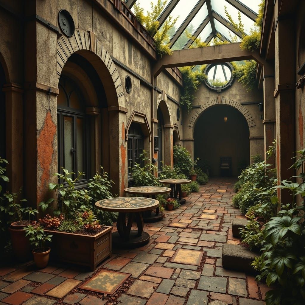 Steampunk Love in Ruins: Contemporary Art Style