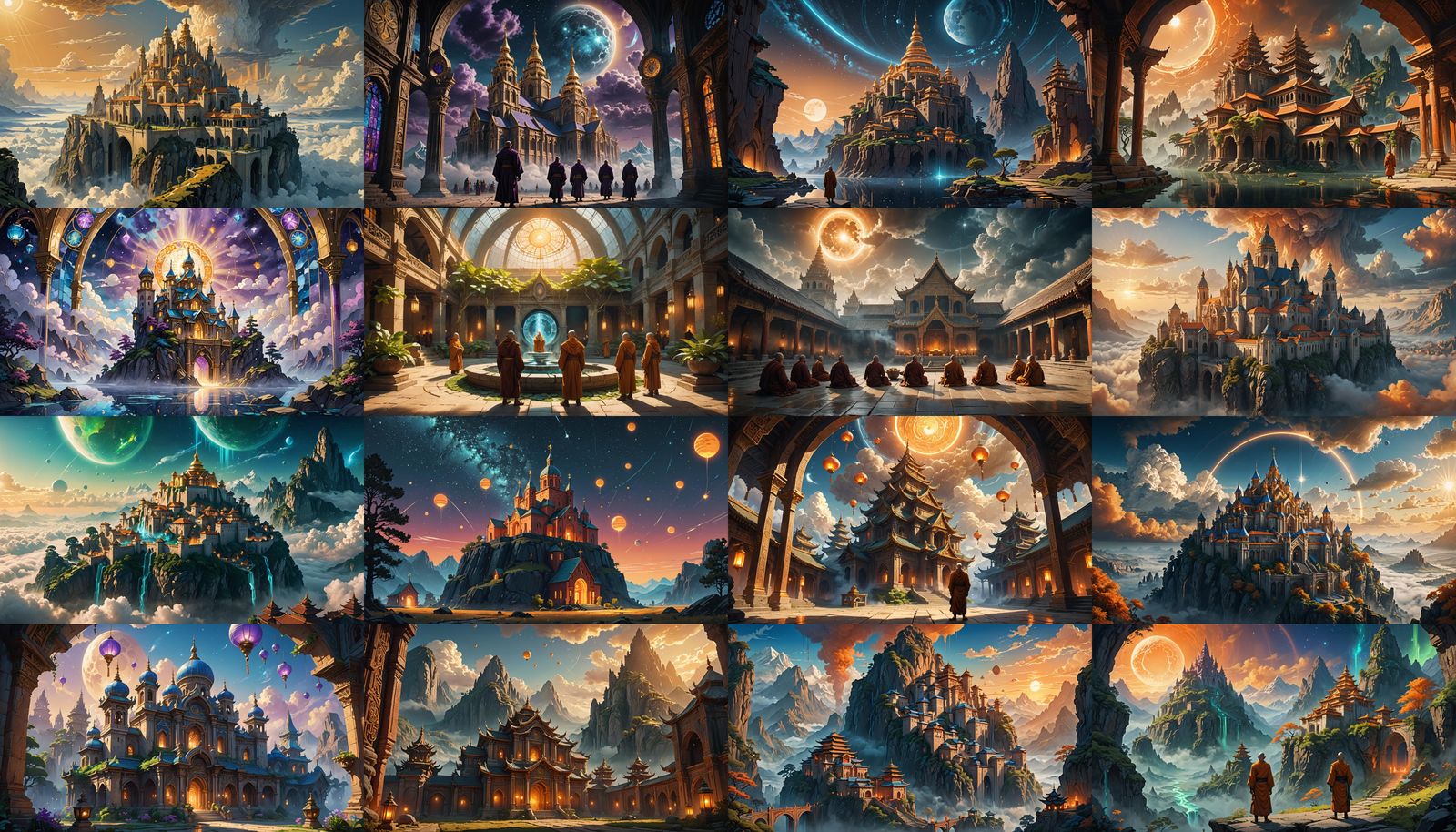 Fantastical Celestial Monastery Concept Art
