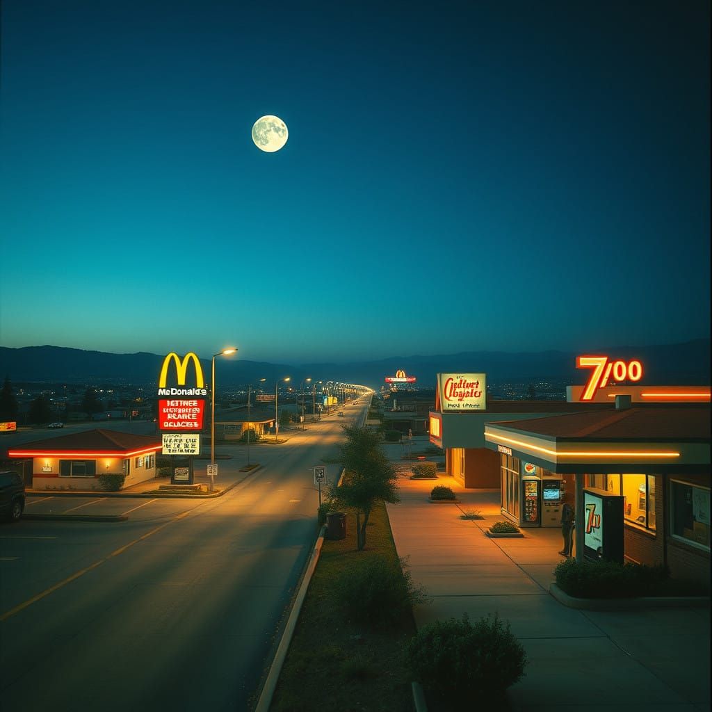 Ethereal Suburban Dreamscape in Pastel Hues