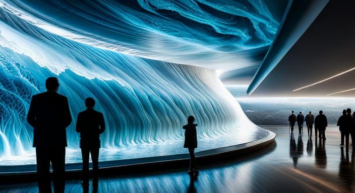 Hyperrealistic Museum of Bottled Water in Open Space