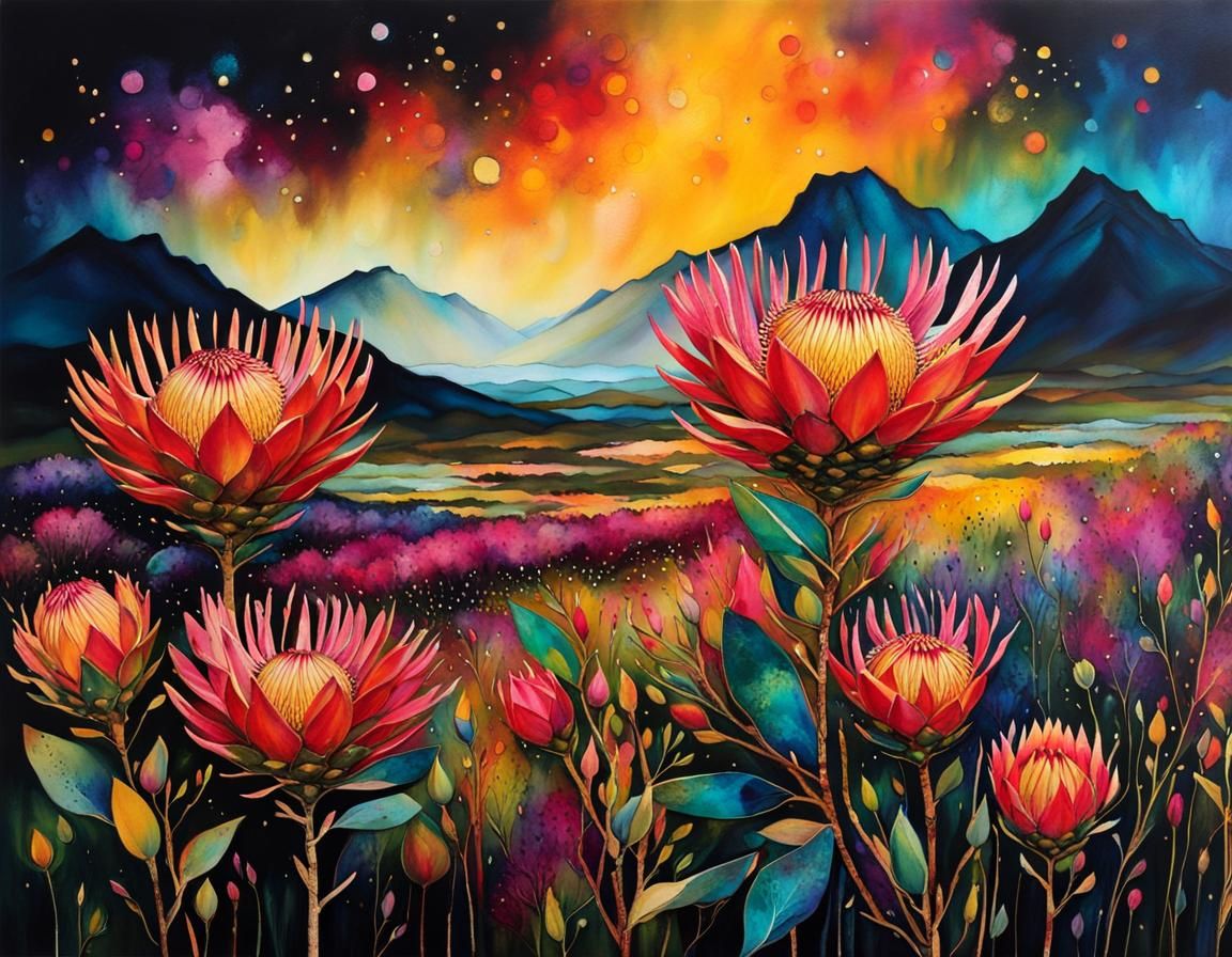 Magical Rainy Night Over King Proteas Field