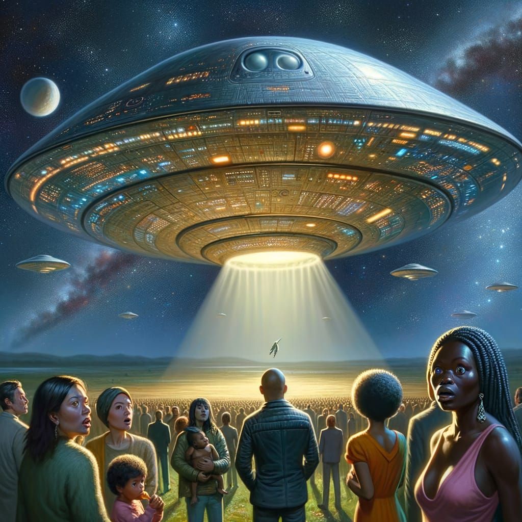 Alien Spaceship Lands on Earth in a Hues of Neon