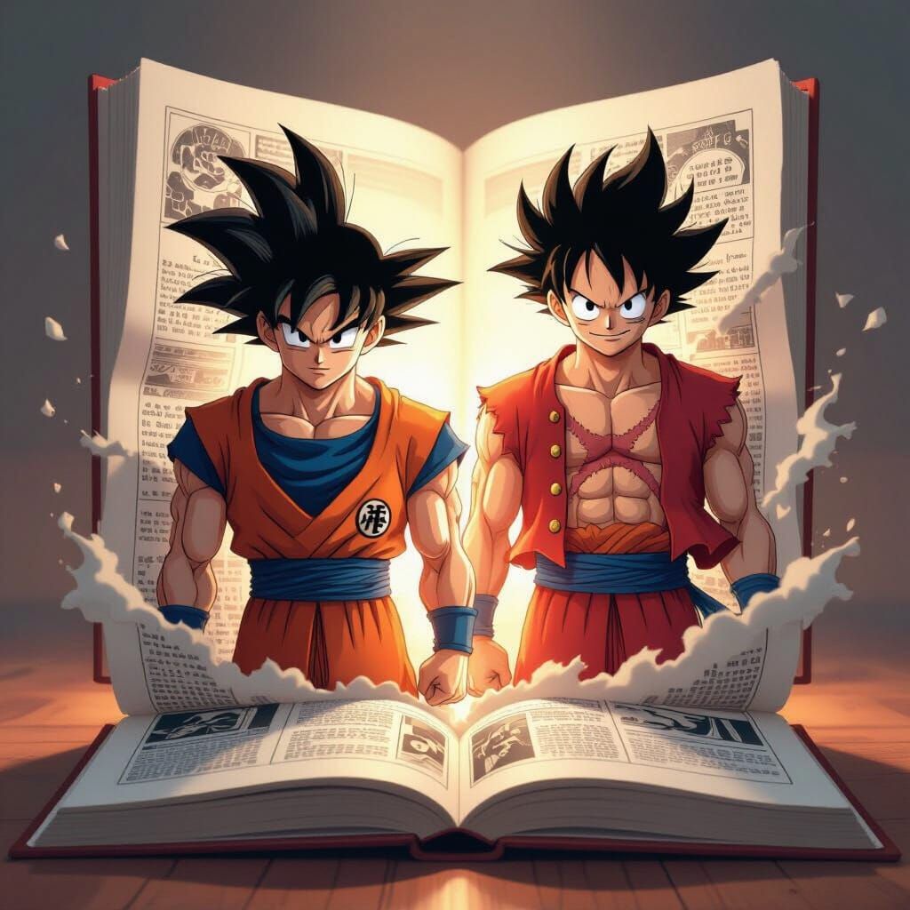Goku and Luffy Emerge Photorealistic from Manga