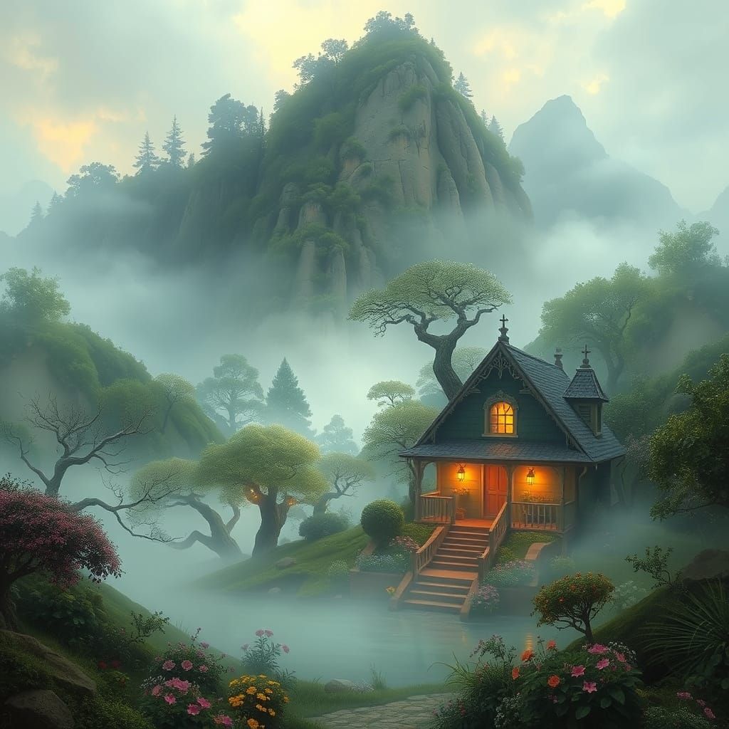 Mystical Morning Mist in Serene Valley