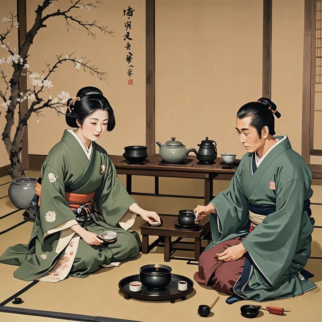 Japanese Tea Ceremony with Two People