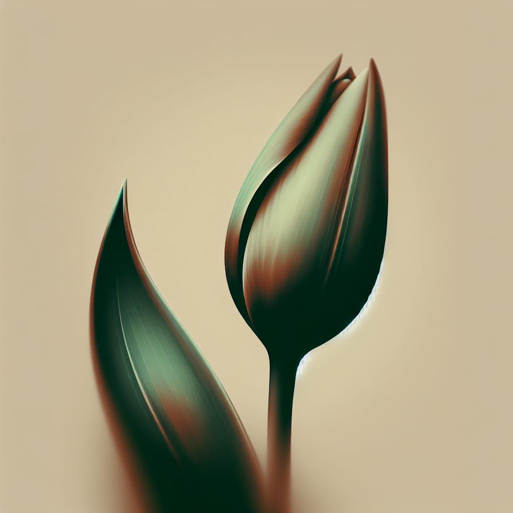 Serene Tulip with Muted Colors and Beige Lens