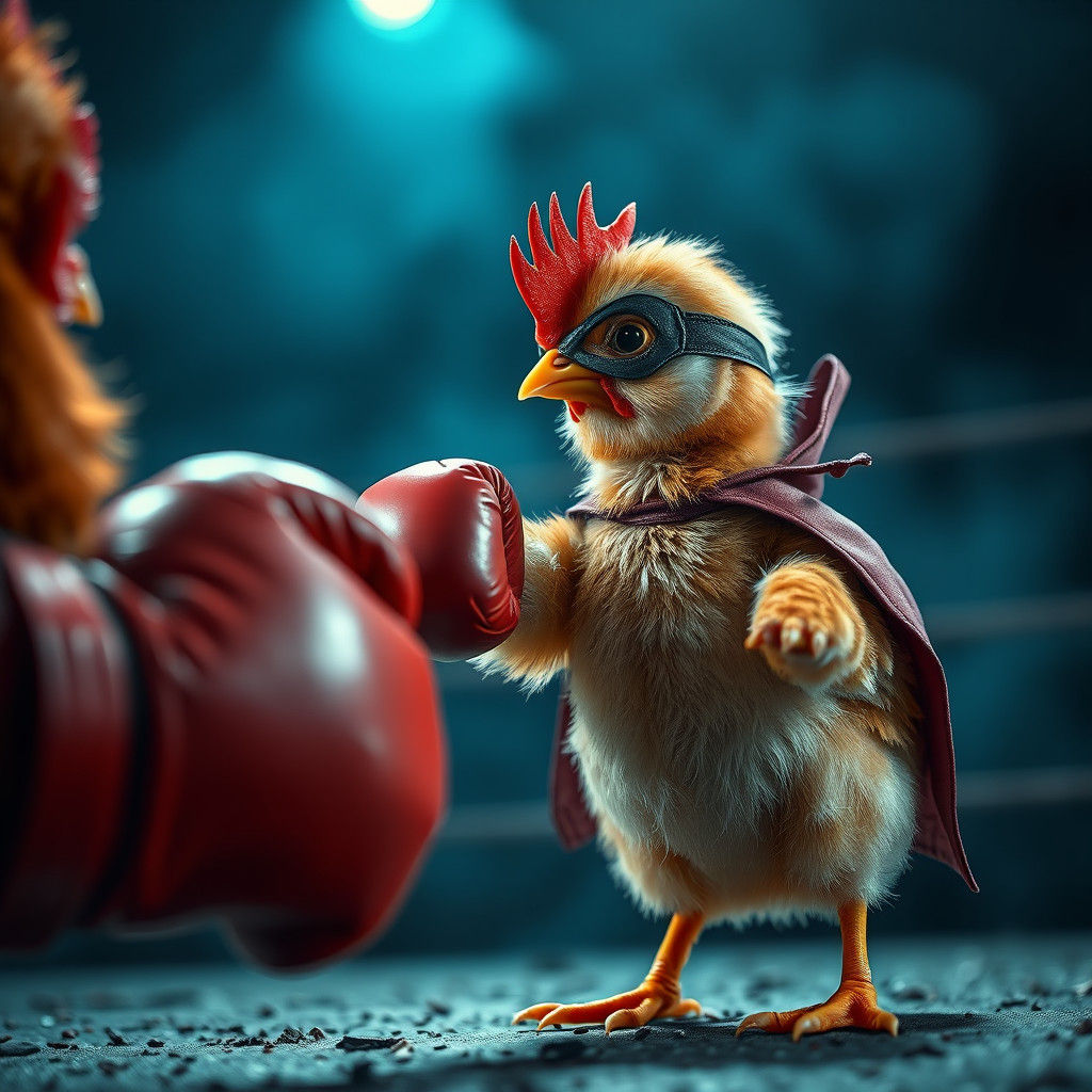 Superhero Chick Knocks Out Chicken Boxer: Cinematic Victory