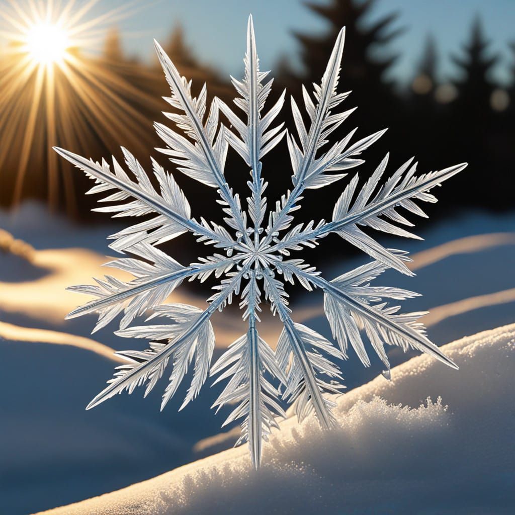 Winter's Delicate Dance in Glowing Light