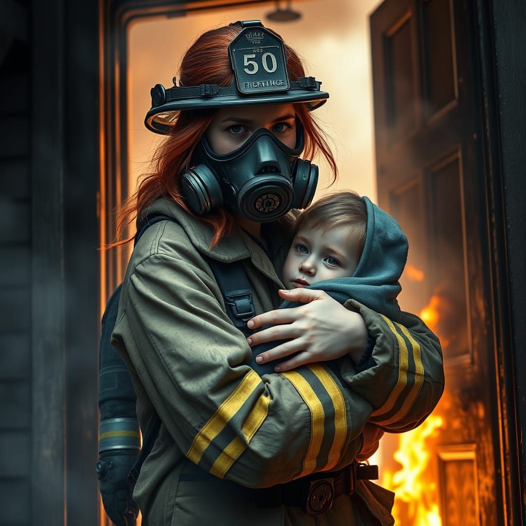 Heroic Firefighter Rescues Child from Inferno
