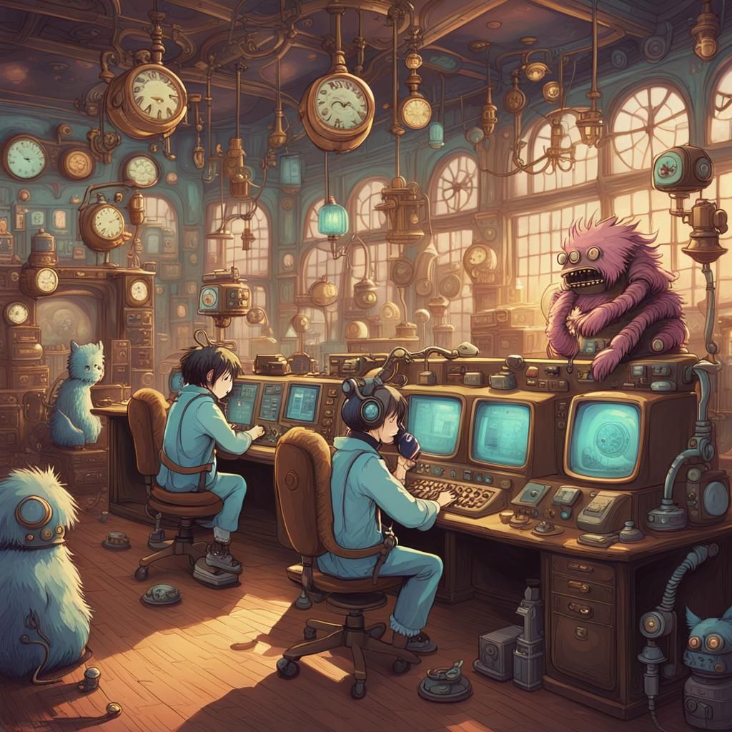 Steampunk Monsters Run Fantasy Call Center
