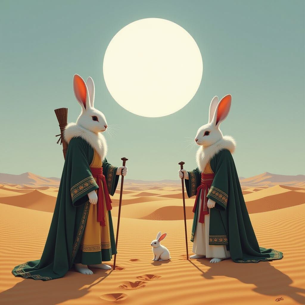 Desert Rabbit Sun Movie Poster: Vereshchagin & Bosch Style