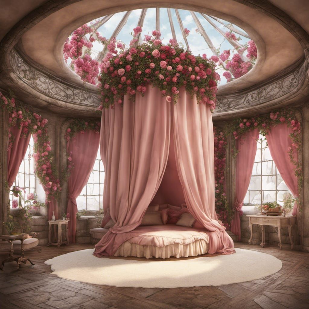 Medieval Princess Tower Room with Roses