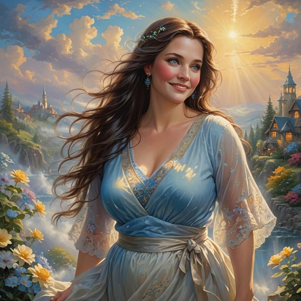 Overweight Woman in Romantic, Ethereal Style