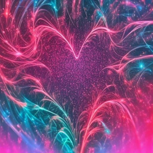 Vibrant Heartbeat in Neon Lights Style