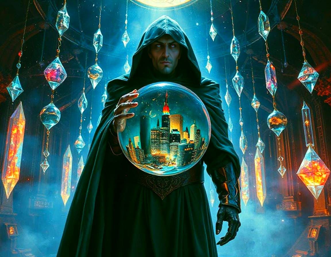 Crystalline Collector: Trapped Cities in Glass Spheres