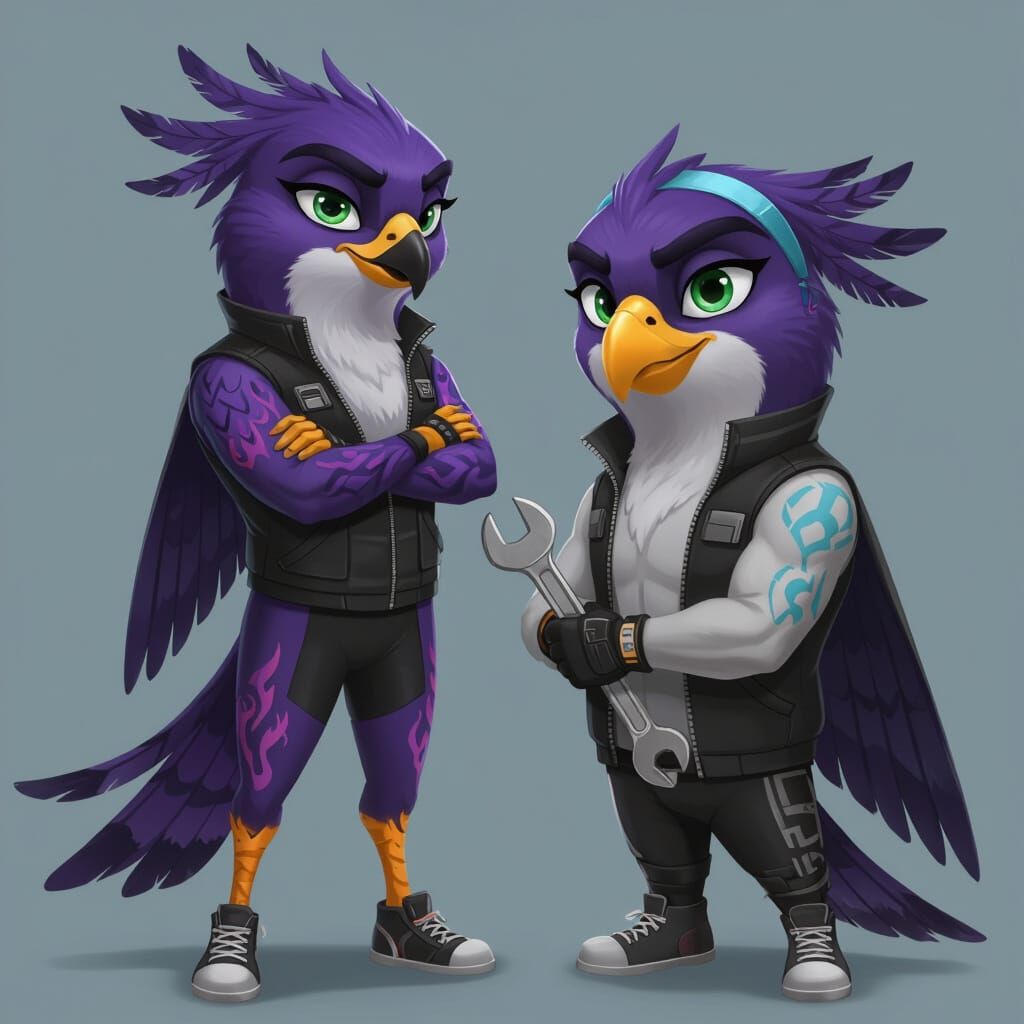 Amur Falcon Ziva Confronts Flustered Wave in Comic Style