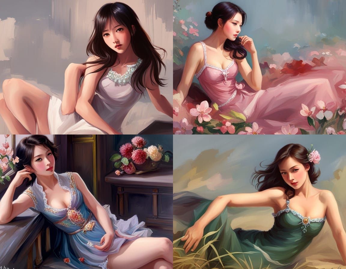 Min Zhao Style Portrait: Digital Painting