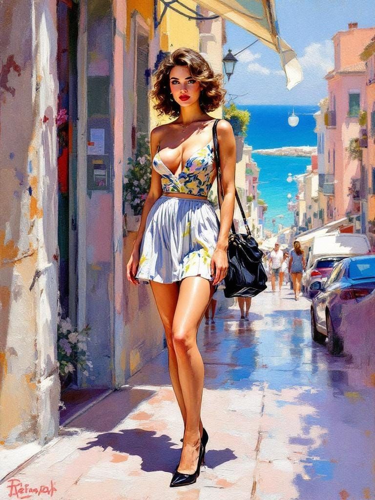 Mediterranean Summer: Alla Prima Pin-Up in City