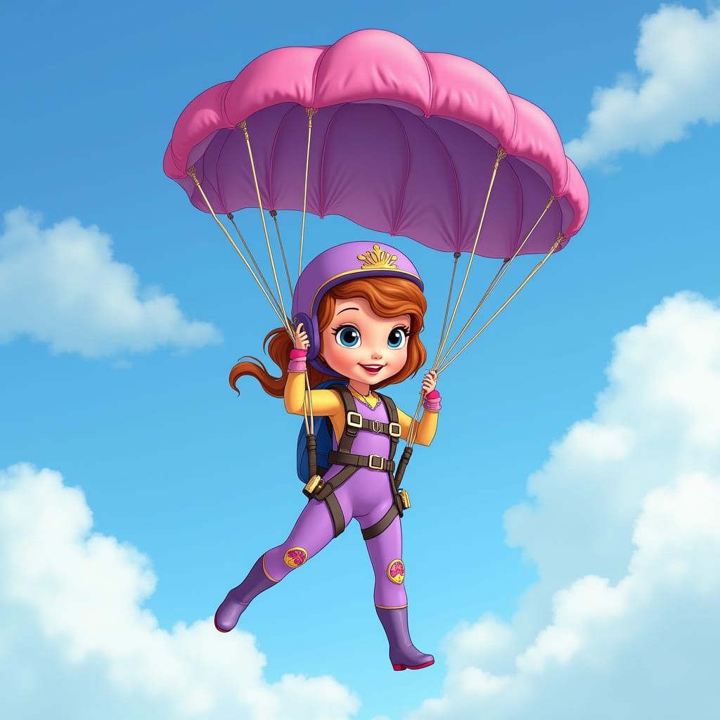 Sofia the First Skydiving, Disney-Inspired Art