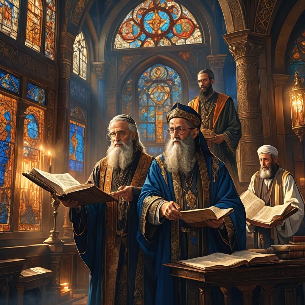 Jewish Scholars Teaching Torah in Baroque Style