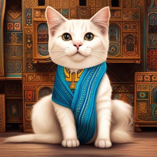 Ukrainian Crypto Cats NFT Art: Detailed Matte Painting