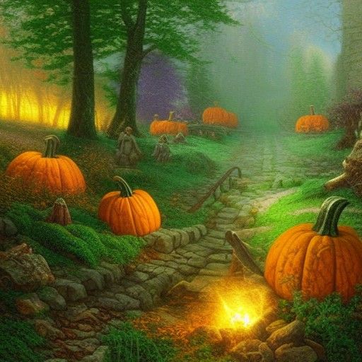 Fire Eye Pumpkin Knight in Ethereal Forest