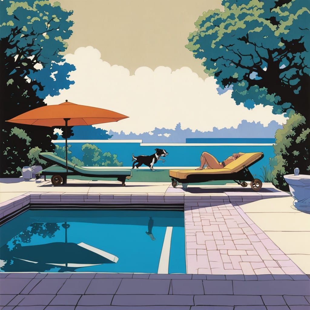 In the style of David Hockney