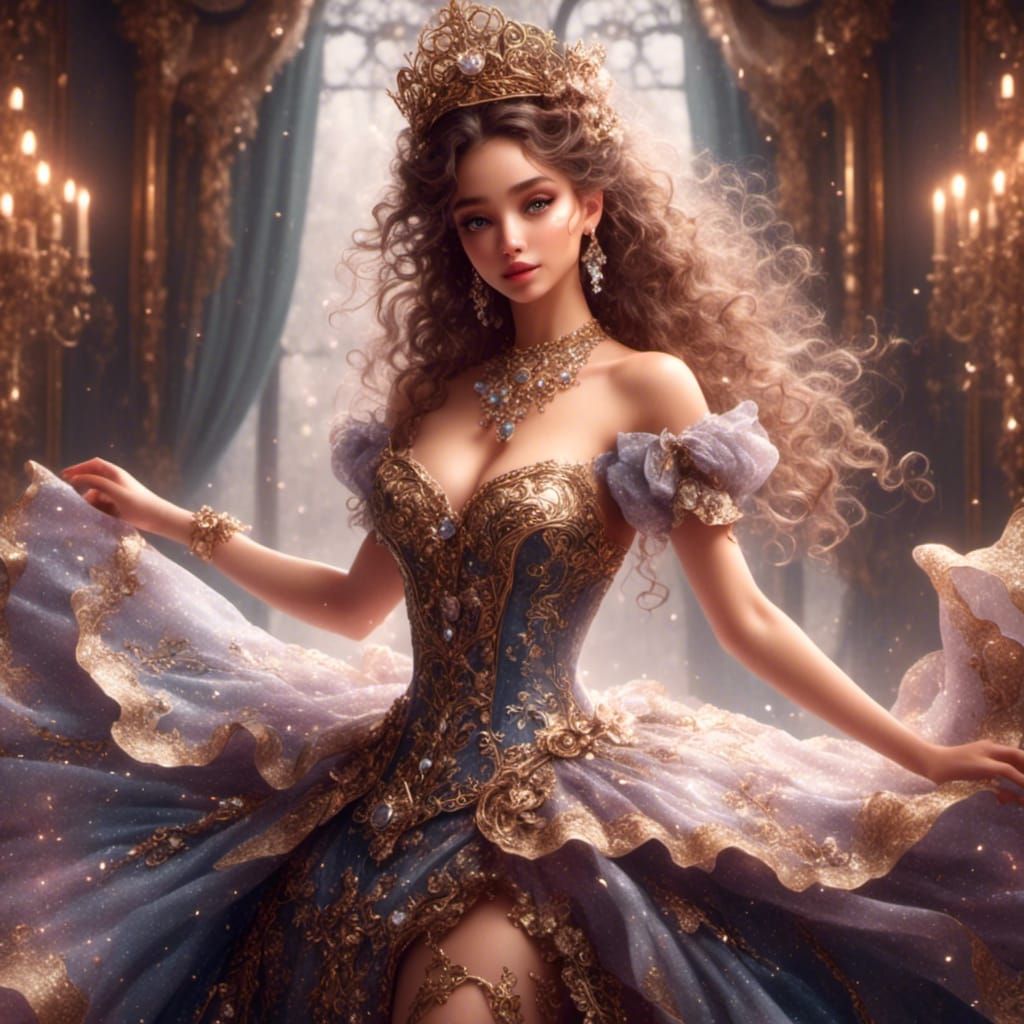 Steampunk Ballerina at Paris Opera in Digital Art Style