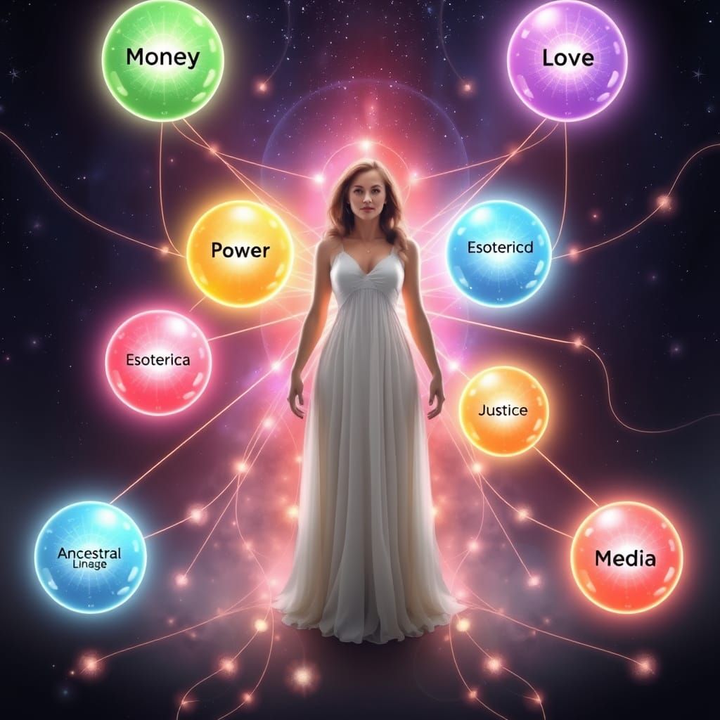 A Woman at the Center of a Glowing Web of Spiritual Connecti...