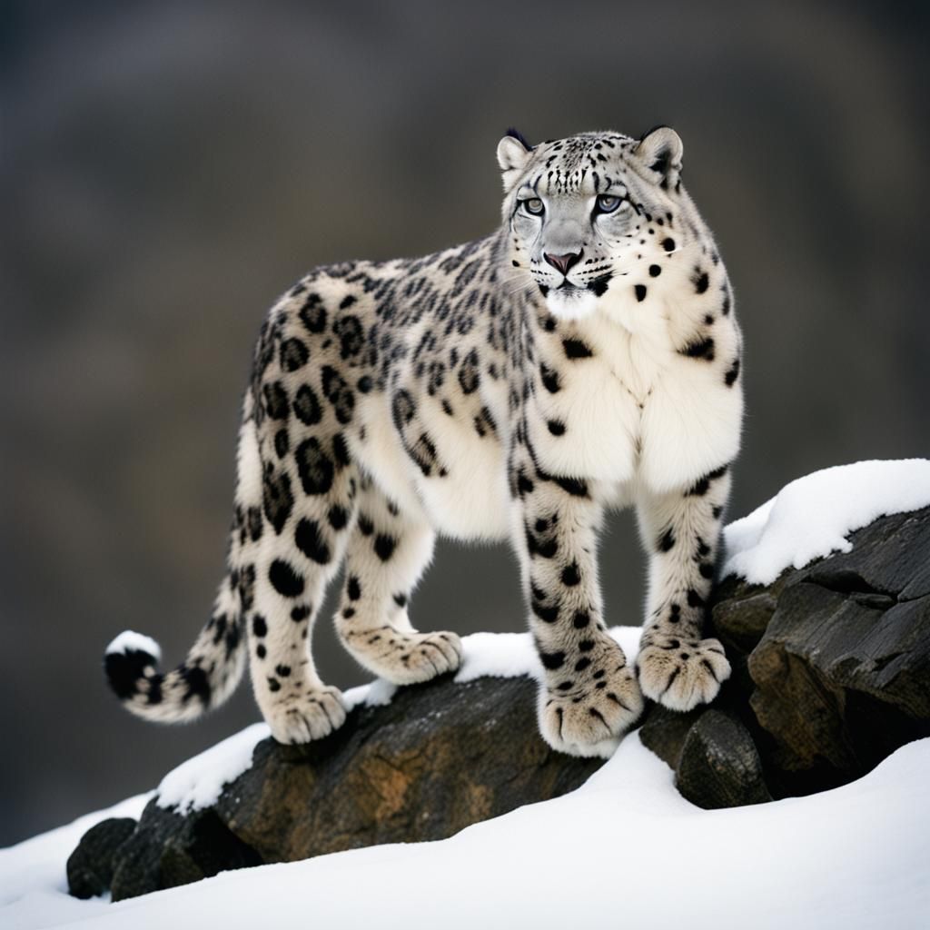 Snow Leopard Portrait in the Wild
