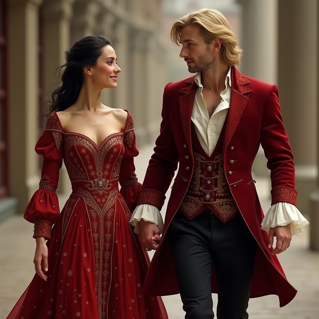 Noble Couple Embarks on a Whimsical Medieval Adventure