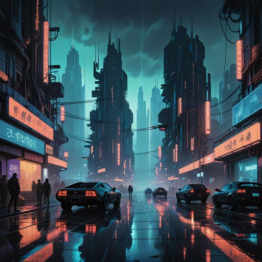 Cyberpunk Metropolis Unveiled at Dusk