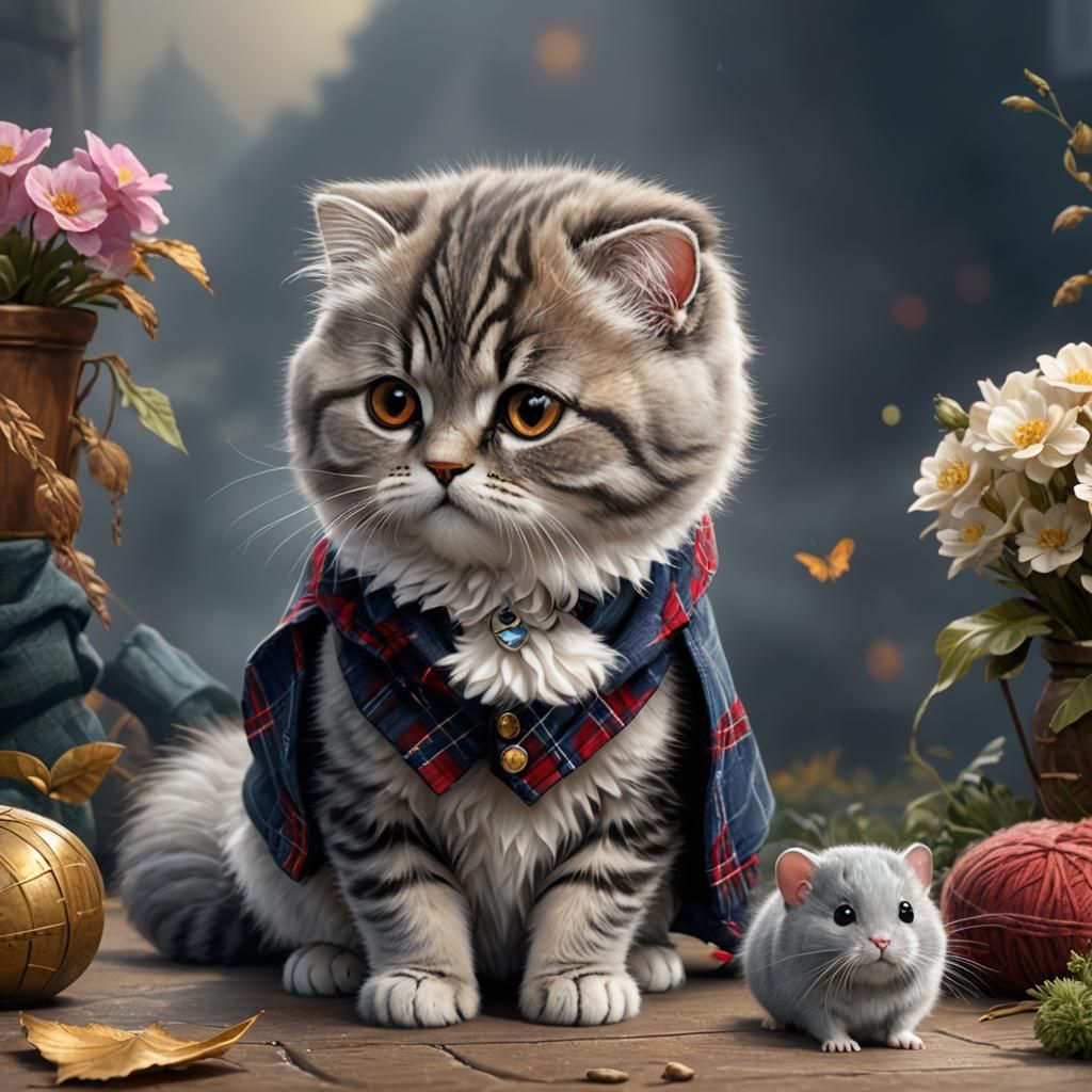 Cat and Mouse Truce: A Fantasy Art Masterpiece