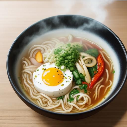 Bol de ramen stylisé, beaucoup de couleurs Professional phot...