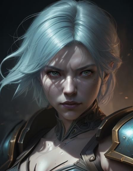 Riven from League of Legends: Dark Fantasy Portrait