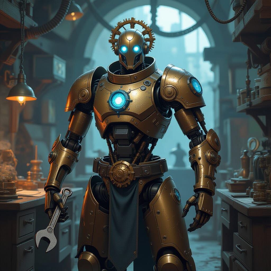 Khorzar Artificer: Bronze Automaton Forgemaster in Steampunk...