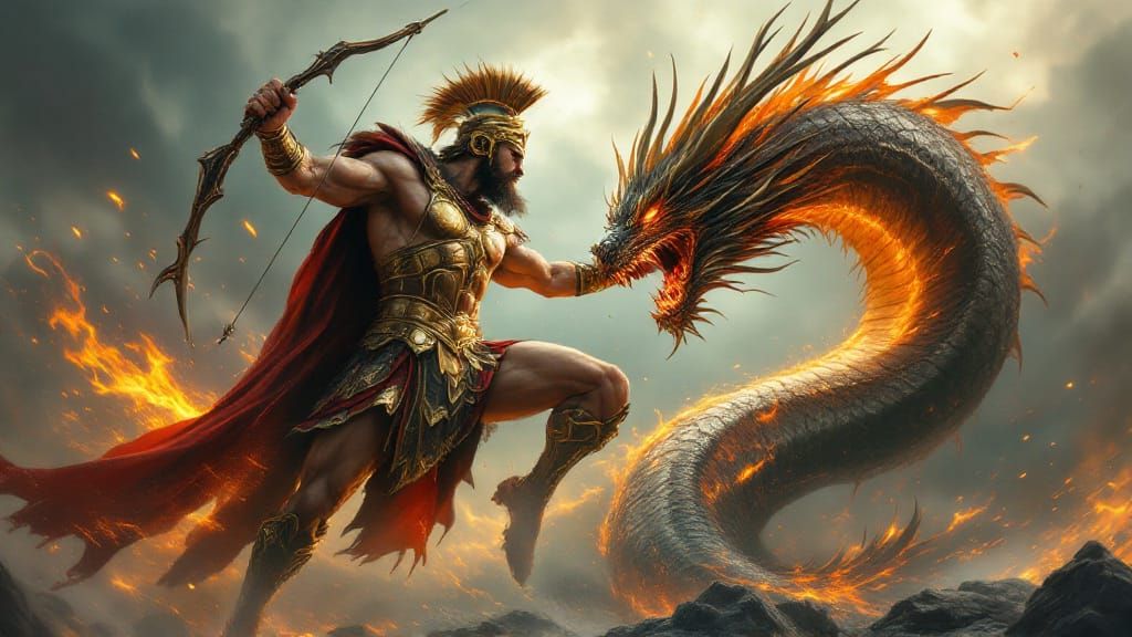 Centaur Confronts Dragon in Hyperrealistic Fantasy Art