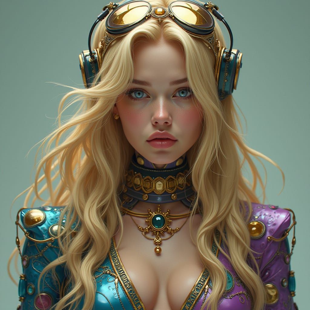 Mysterious Woman in Futuristic Dystopian Portrait