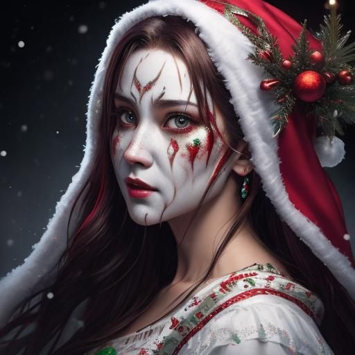 Terrifying Christmas Ghosts in Hyperrealistic Style