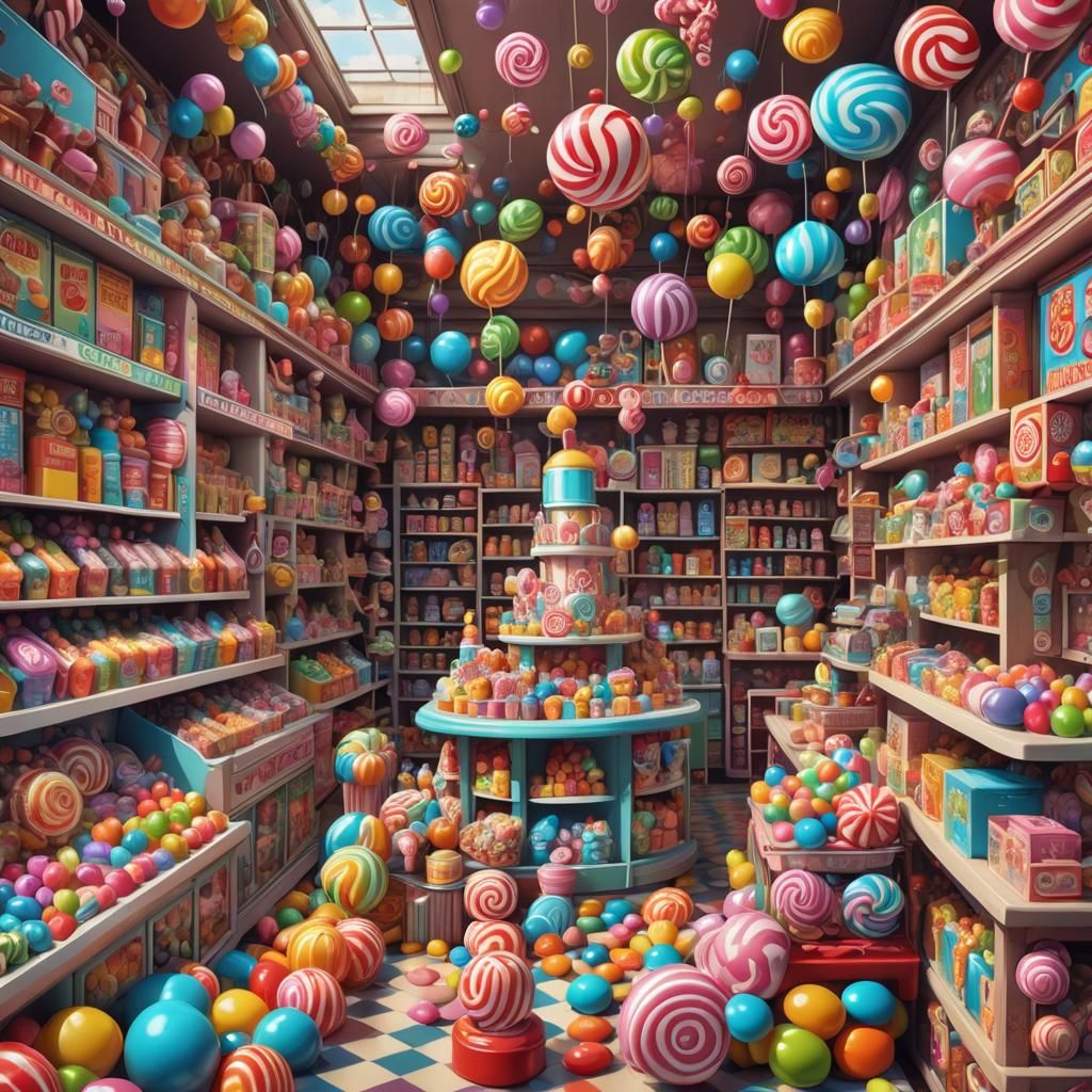 Colorful Toy Store in Candy Art Style