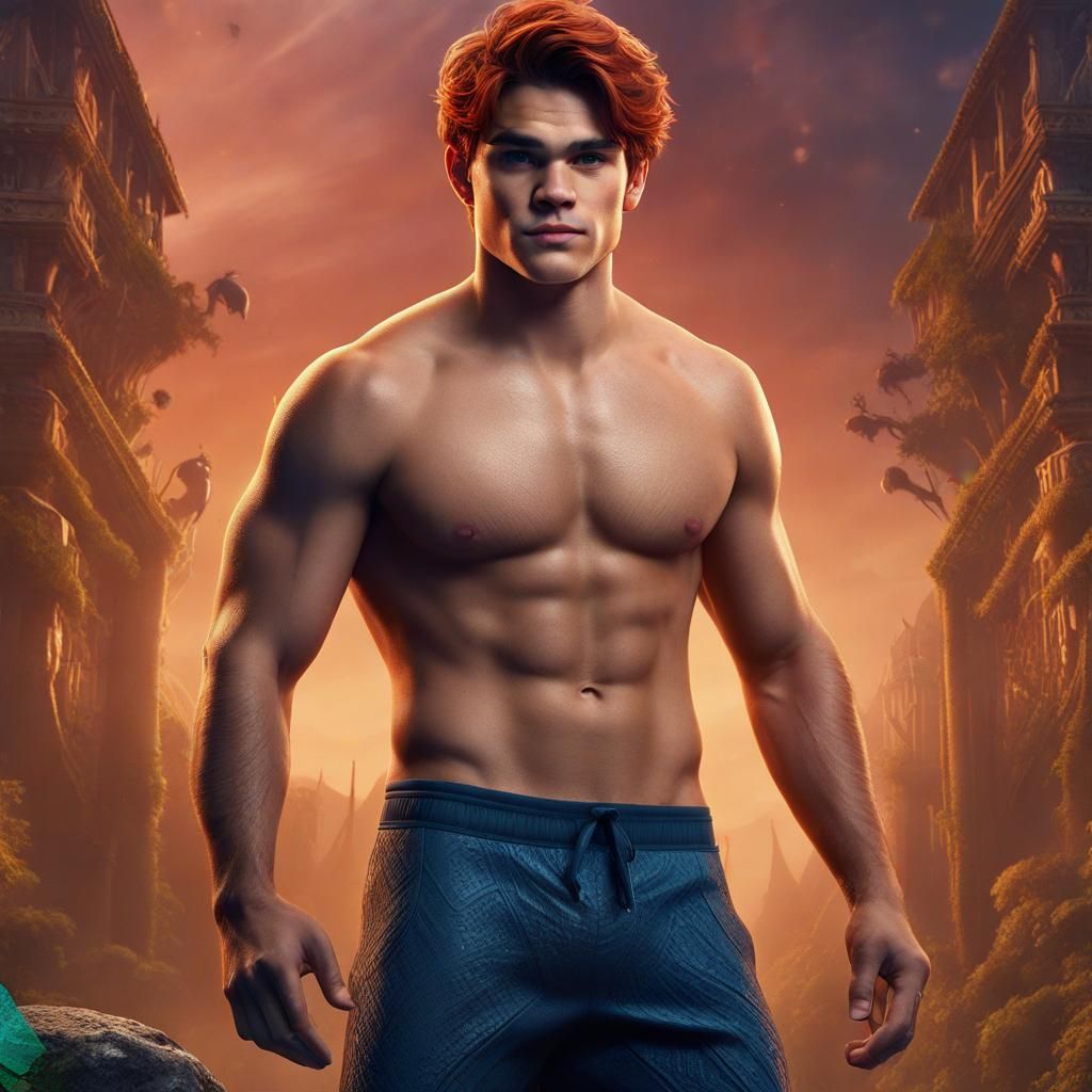 Muscular Man in Underwear: Detailed Digital Painting