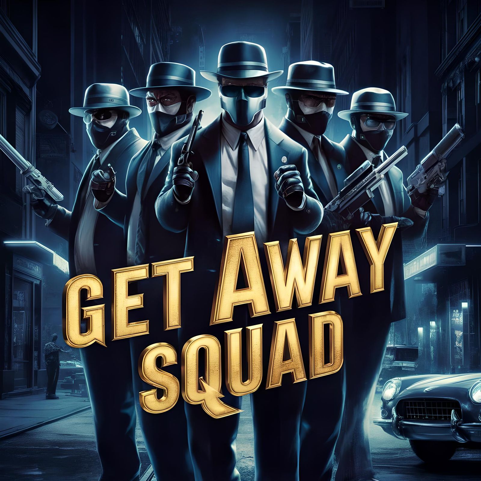 Gangster Movie Poster: 'Get Away Squad' in 16k
