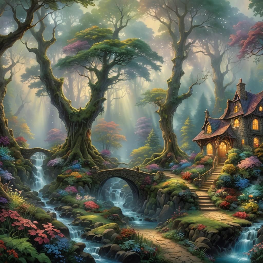 Ethereal Enchanted Forest in Fantasy Style