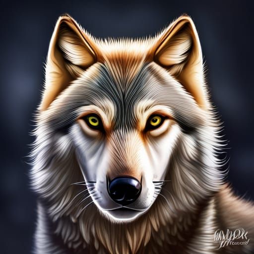 Hyperrealistic Wolf Portrait in Cinematic Style